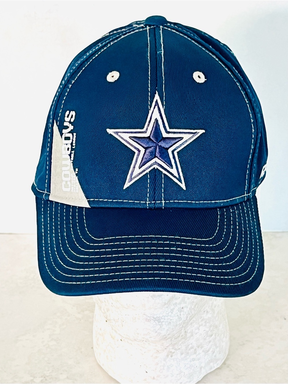 NFL Licensed Dallas Cowboys Reebok Hat Navy Blue Star Logo Fitted Cap L/XL